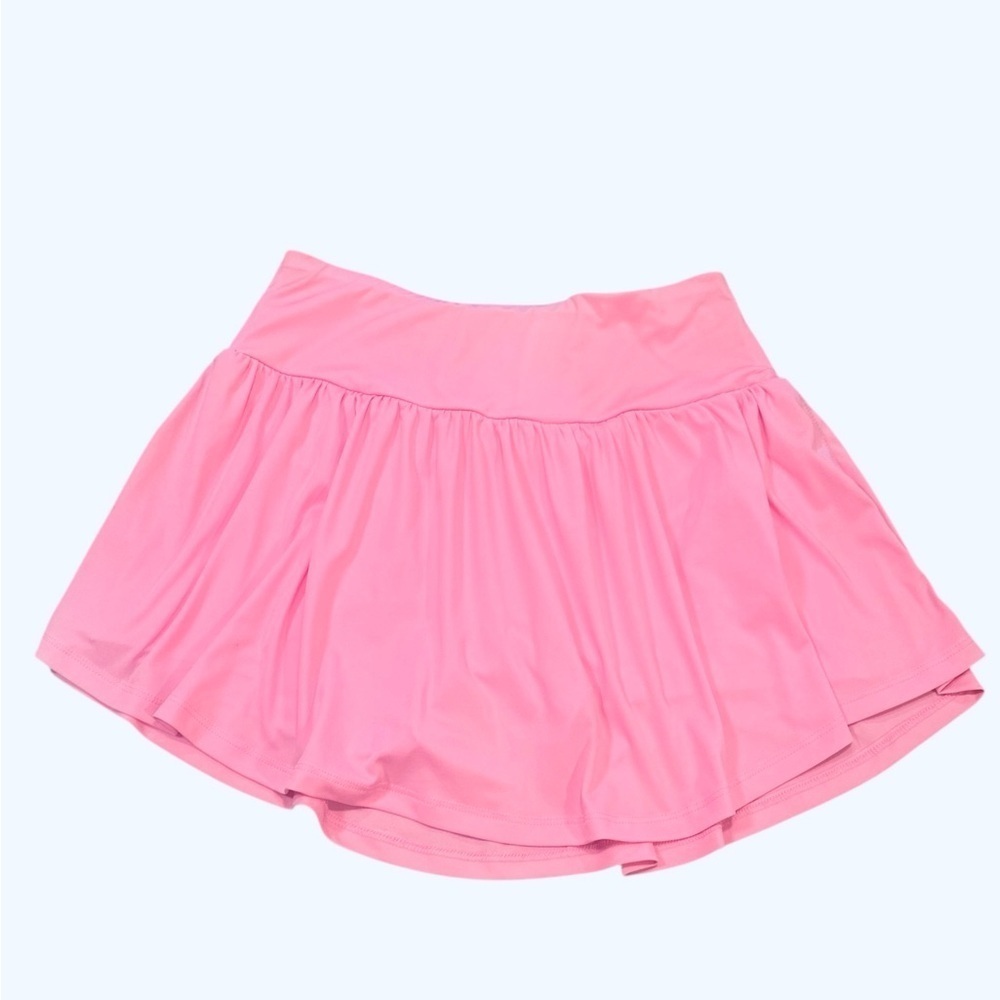 Zenana Tennis Skort Size Large Pink Built In Shorts Pull On Stretch Waistband - Picture 1 of 11
